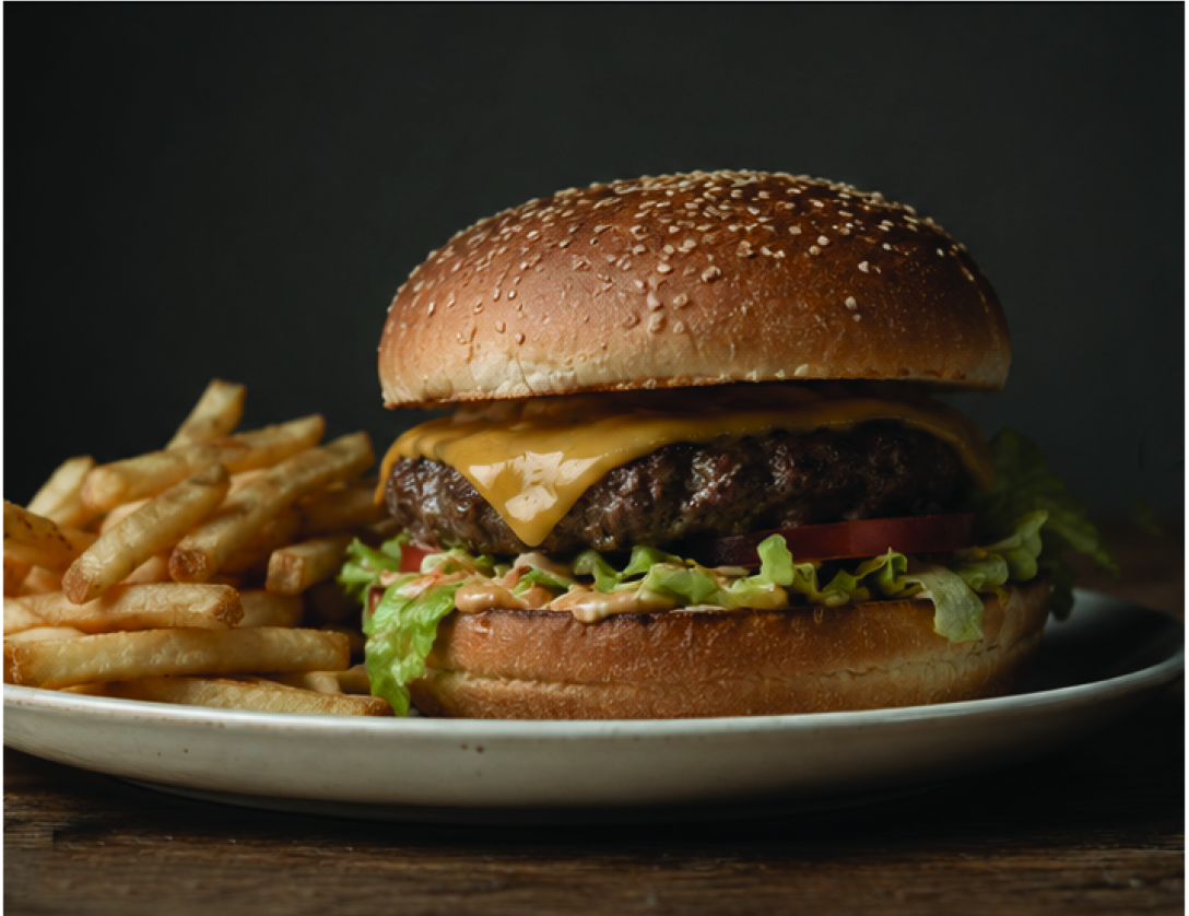 Original smartphone photograph of a burger